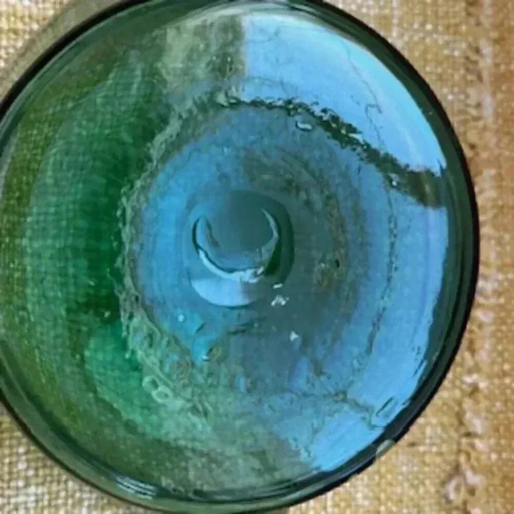 Hand Blown Green Glass Pouring‎ Pan Sauce Pan